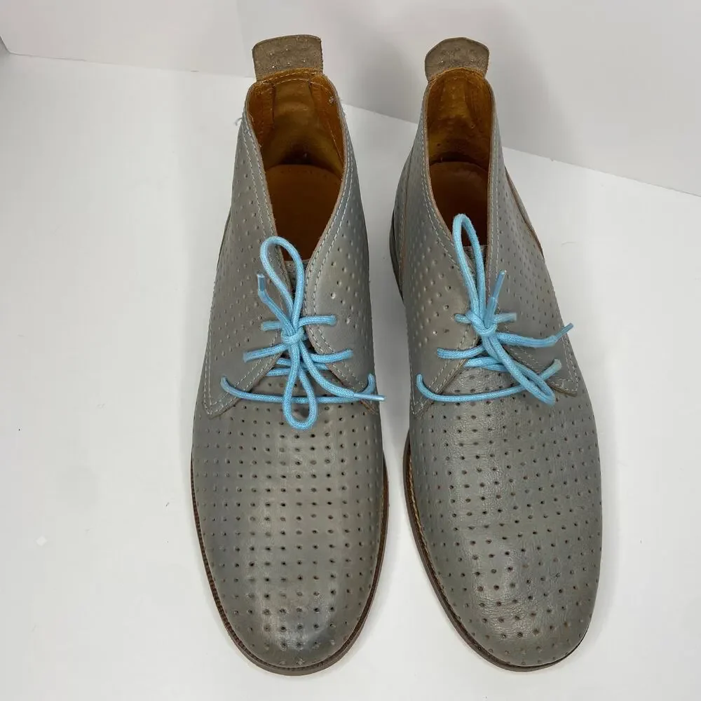 Cole Haan Air Charles Ashley Blue Perforated Boots - Men's Size 9